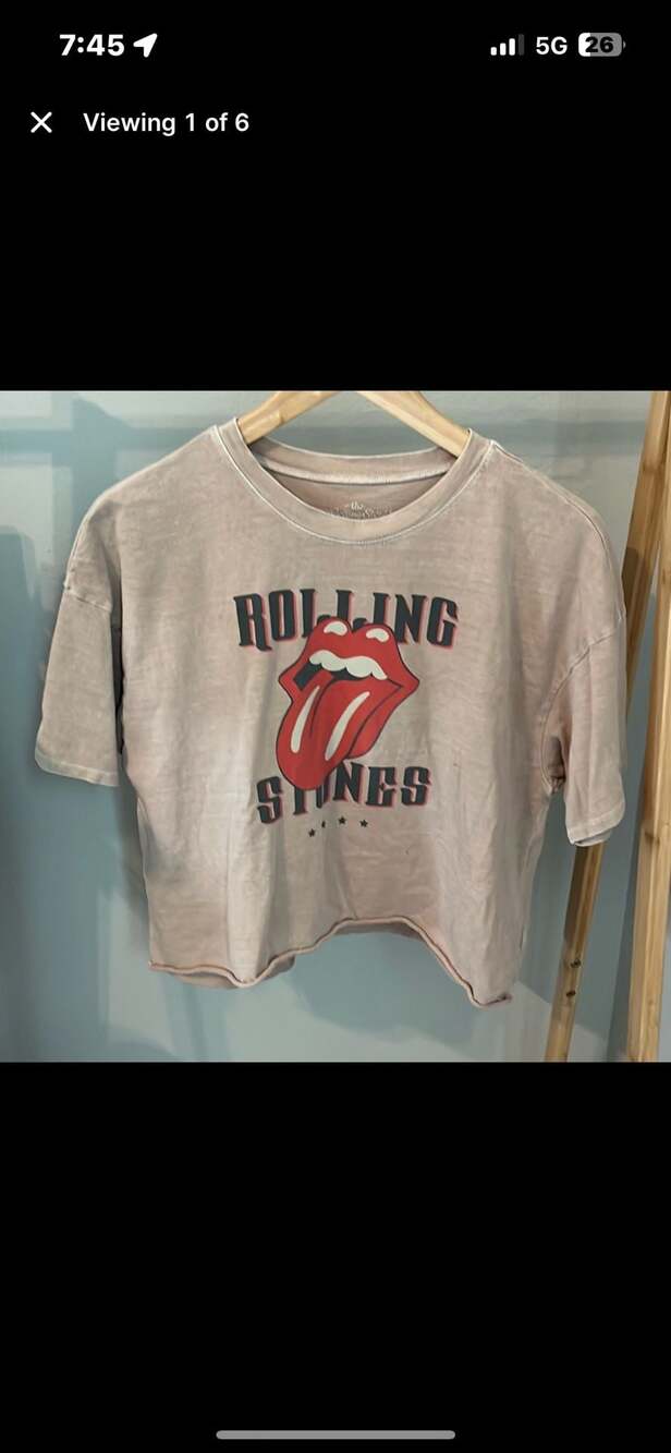Rolling Stones Women's Boxy Graphic Cropped T-Shirt